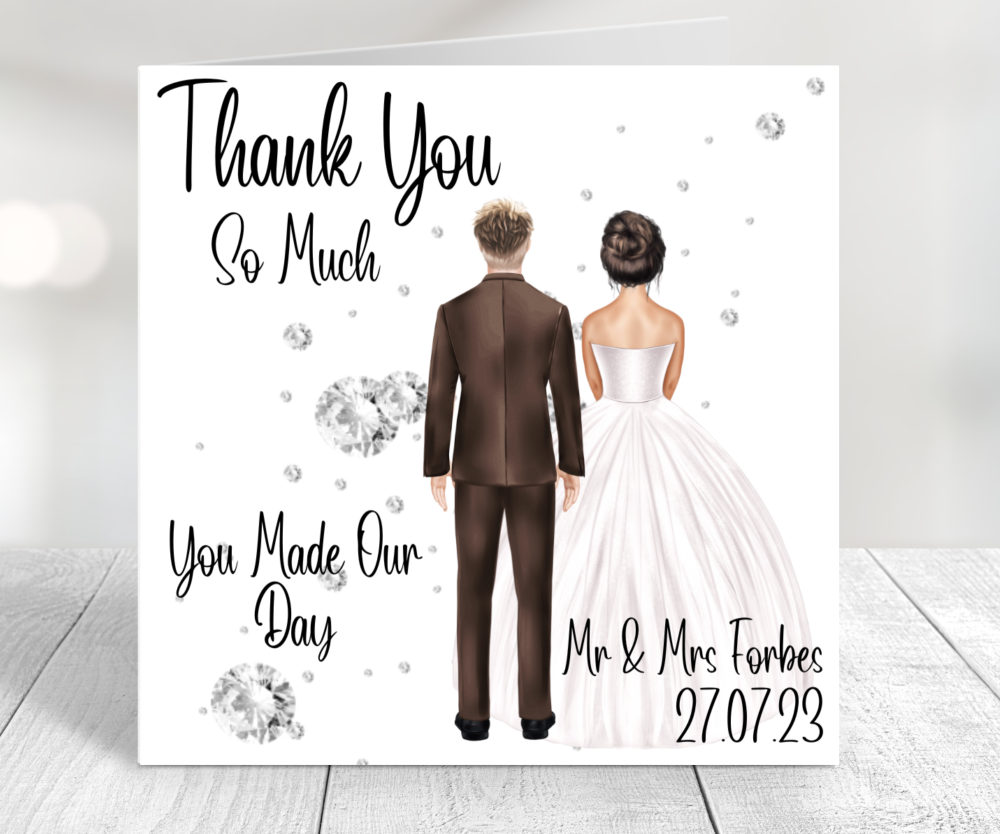thank you card from bride and groom