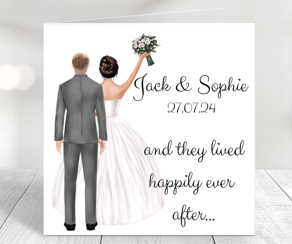 WEDDING DAY CARD / BRIDE AND GROOM