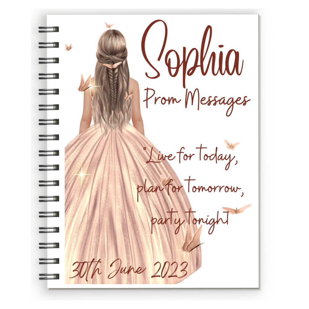 prom gift idea for daughter message book