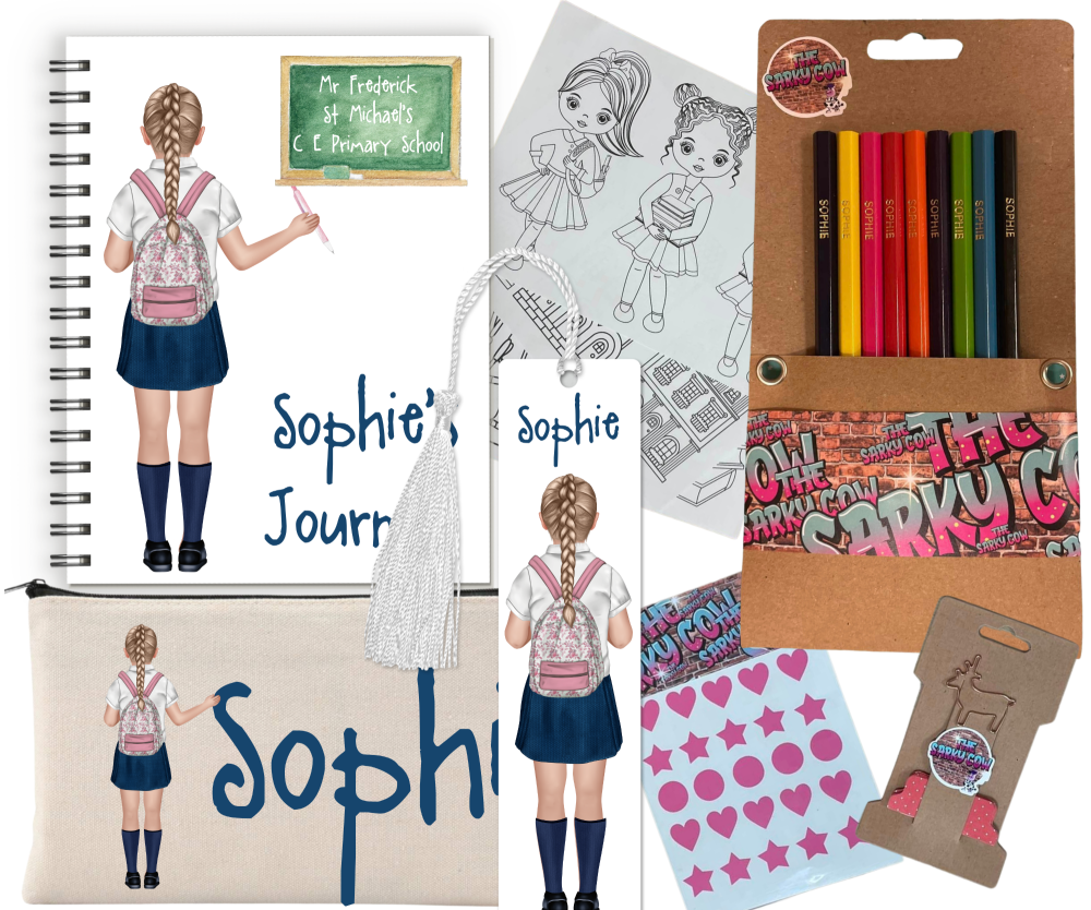 back to school stationery for girls personalised