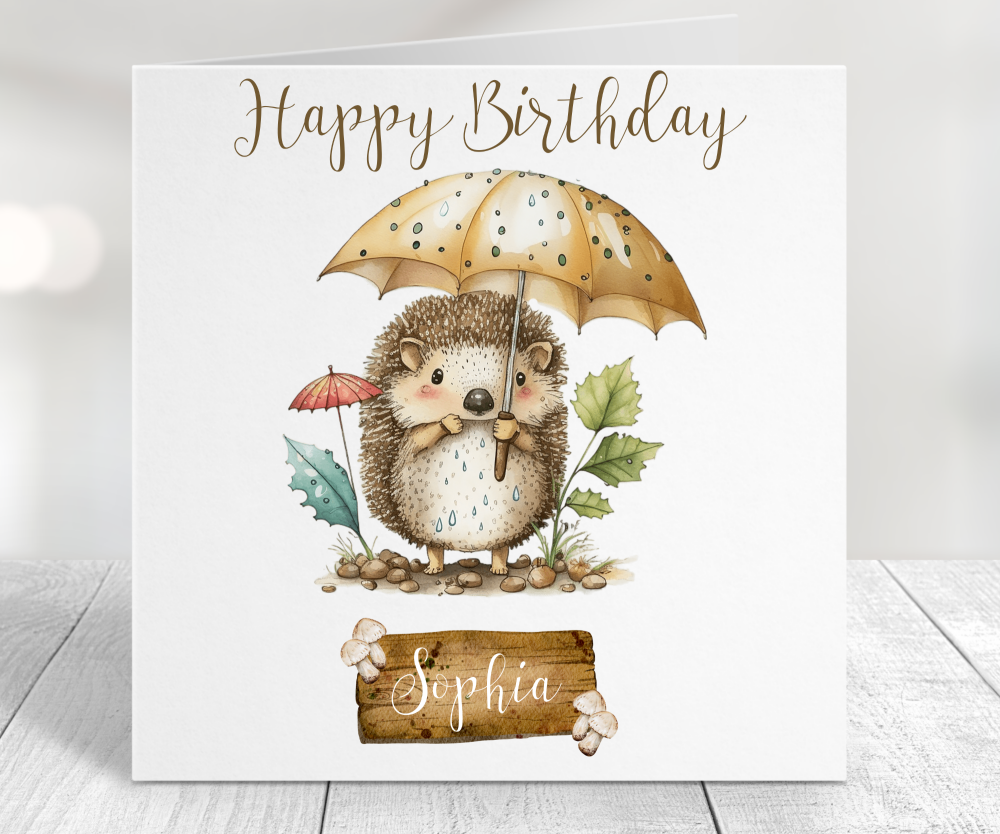 Hedgehog Birthday Card