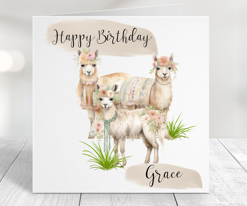 Llama Birthday Card