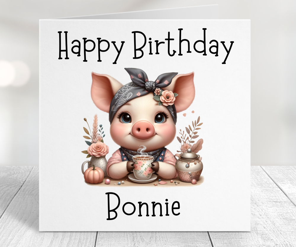 Pig Birthday Card