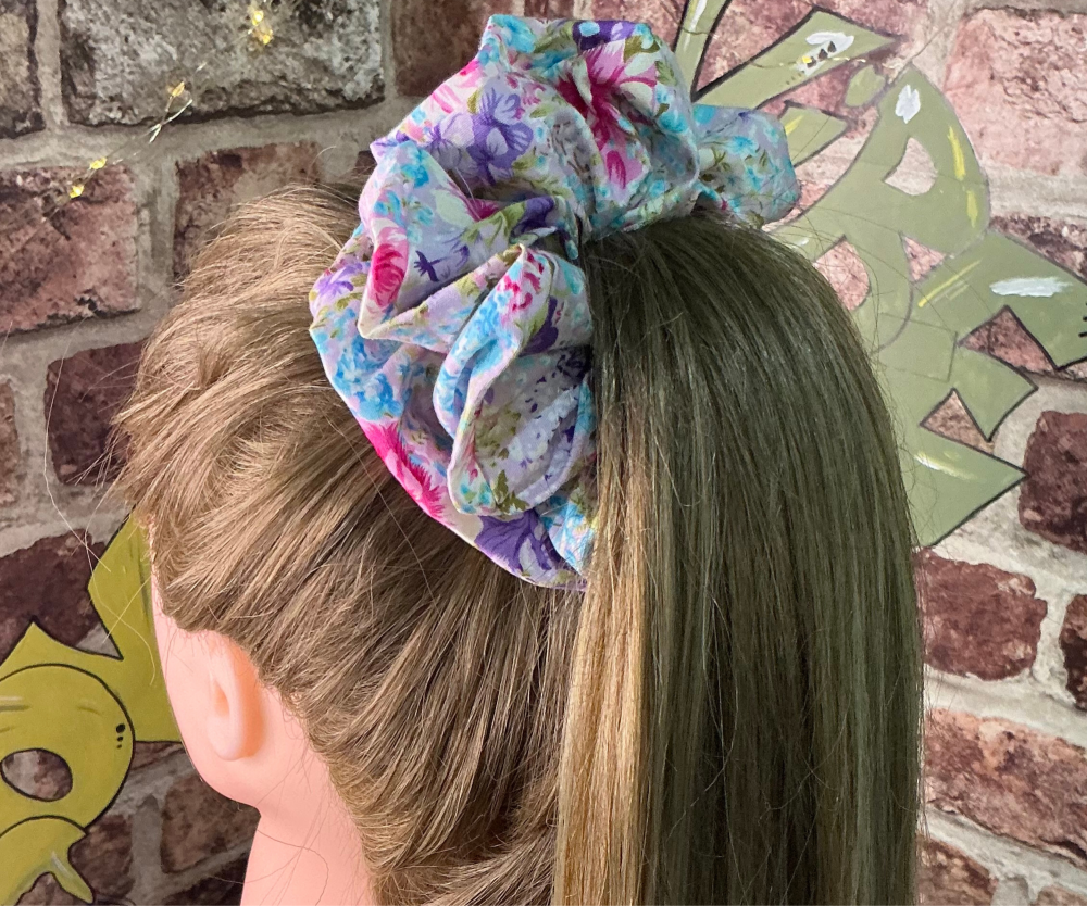Purple Patchwork Scrunchie