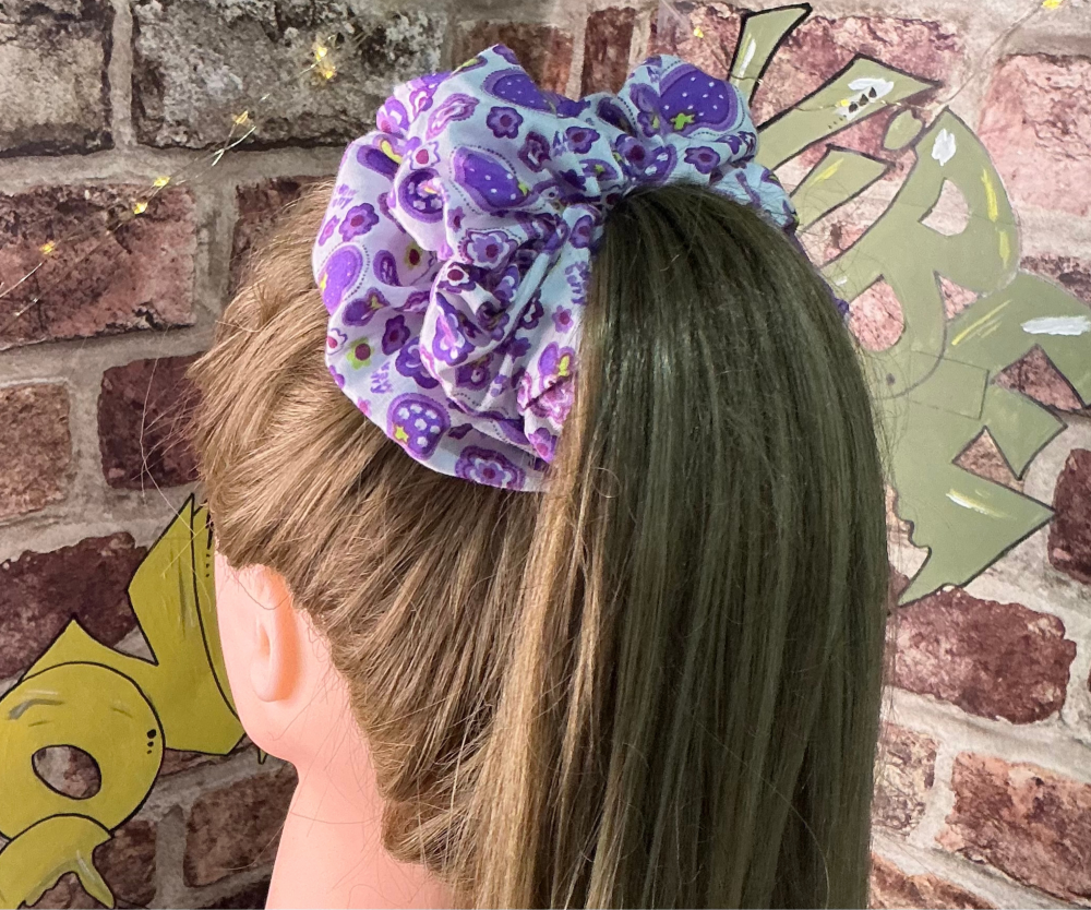 Lavender Floral Scrunchie