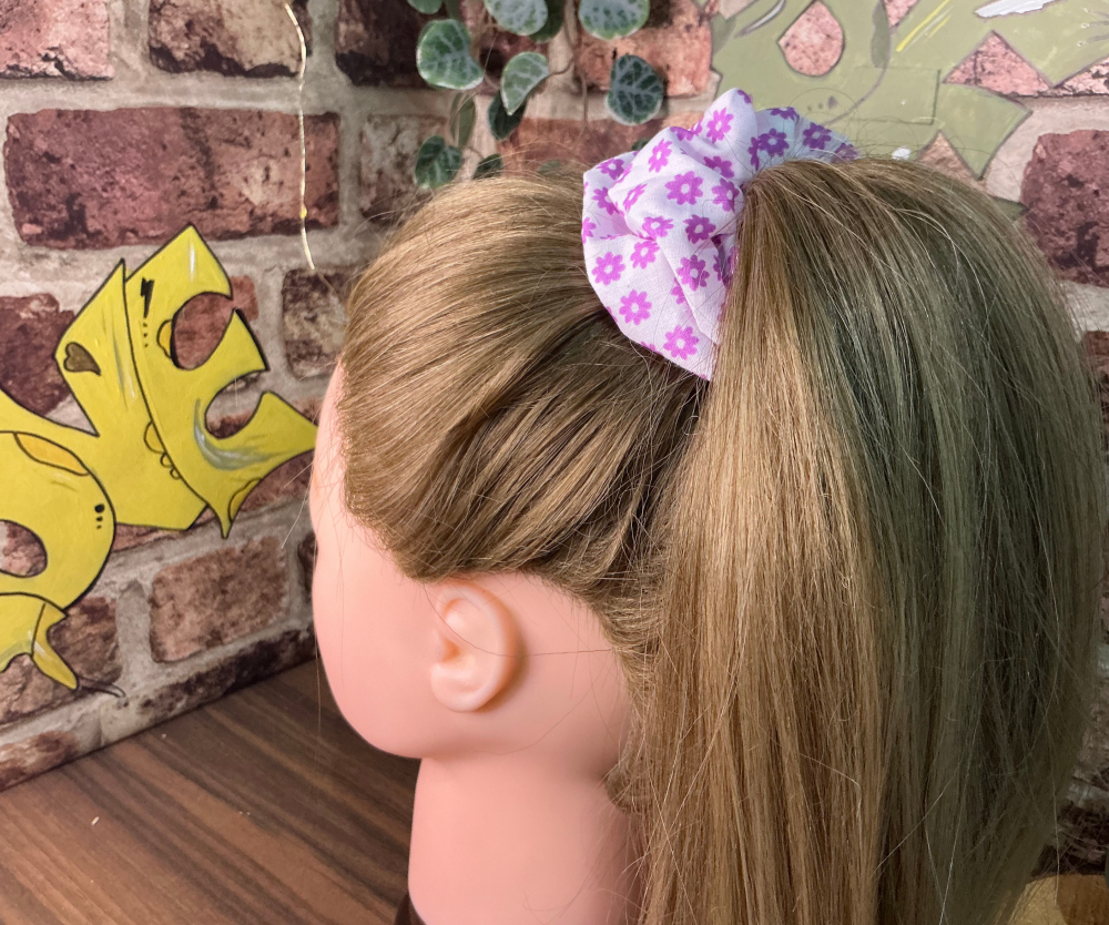 Lavender Floral Hair Scrunchie