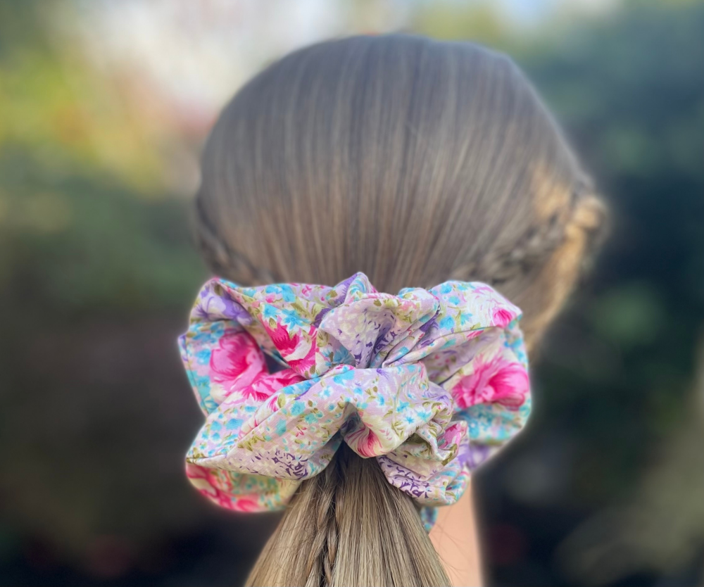 Lilac Floral Scrunchie