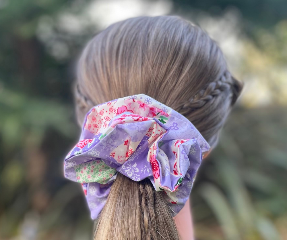 Purple Patchwork Scrunchie