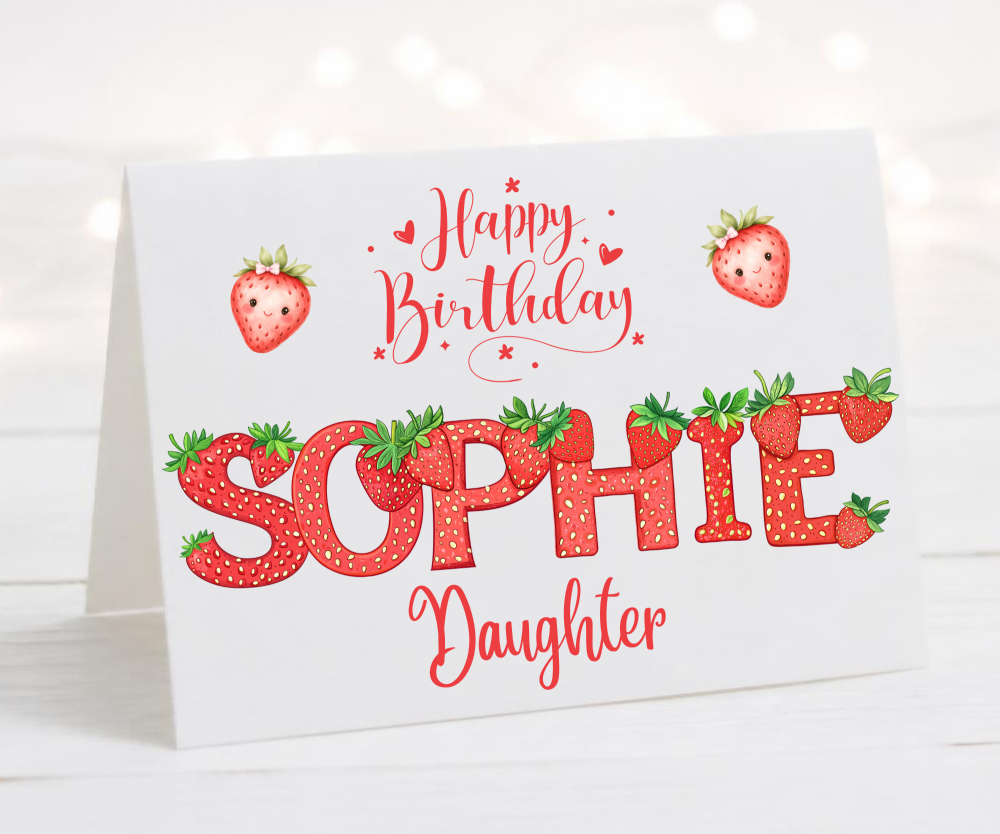 Strawberry Daughter Birthday Card