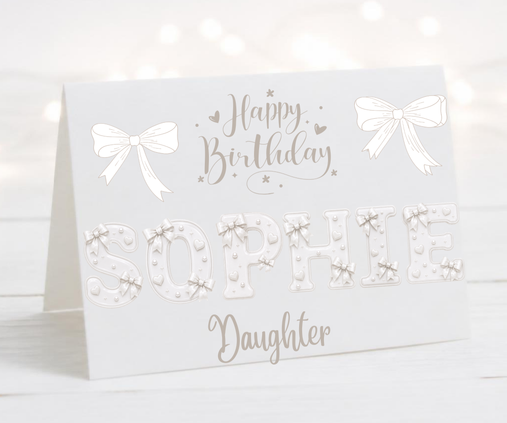 White Pearl Daughter Birthday Card