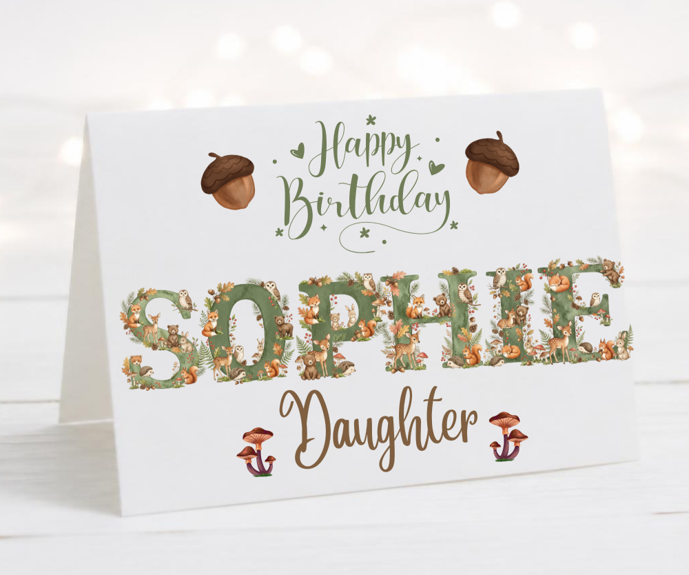 Woodland Jungle Daughter Birthday Card