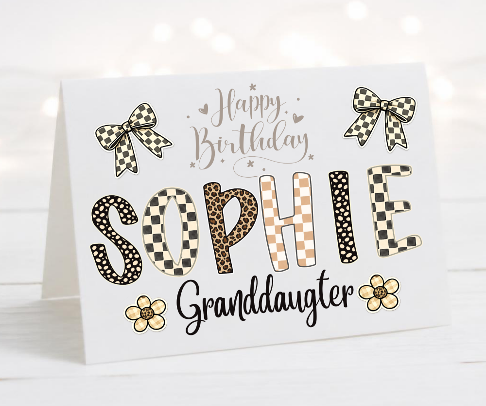 Leopard Print Granddaughter Birthday Card
