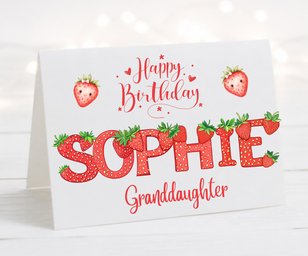 Strawberry Granddaughter Birthday Card