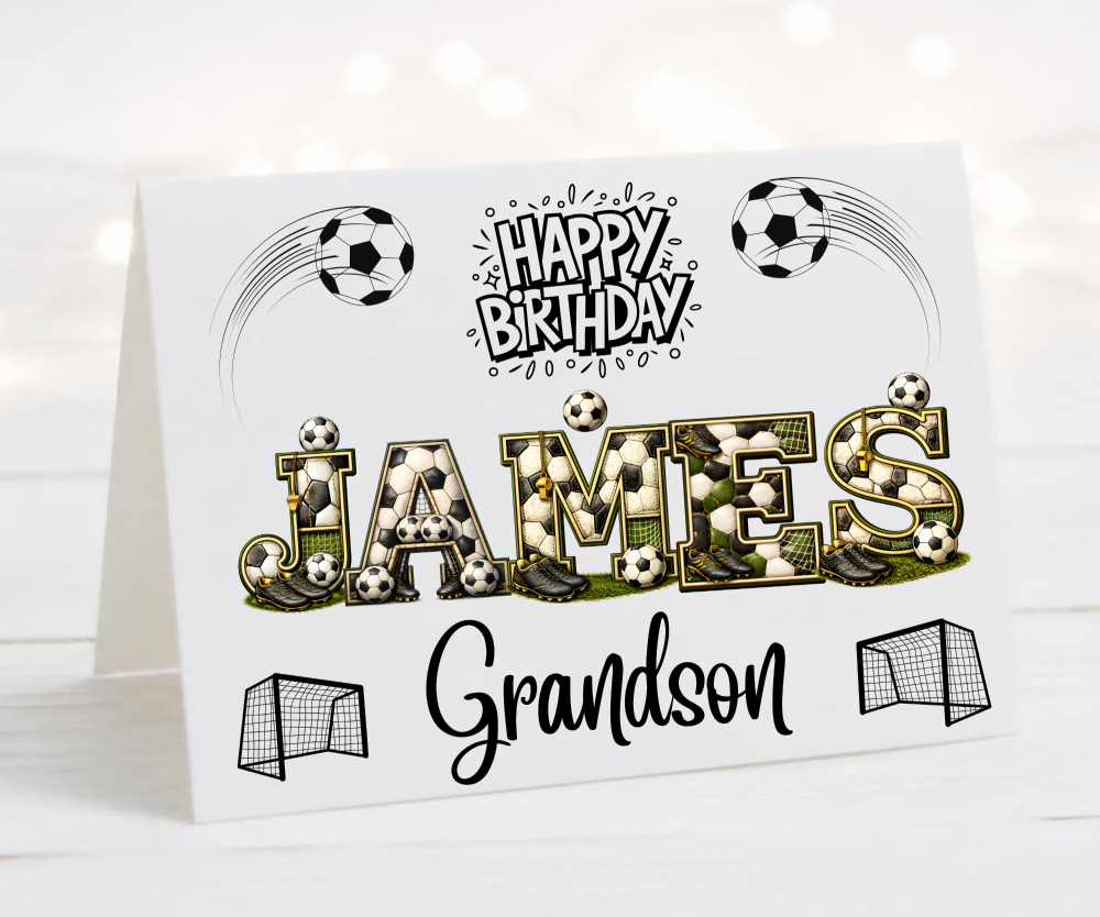 Football Grandson Birthday Card