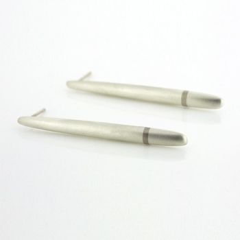 Lode Silver Earrings with Gold Inlay - Long