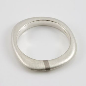 Lode Silver Ring with Gold Inlay - Thin
