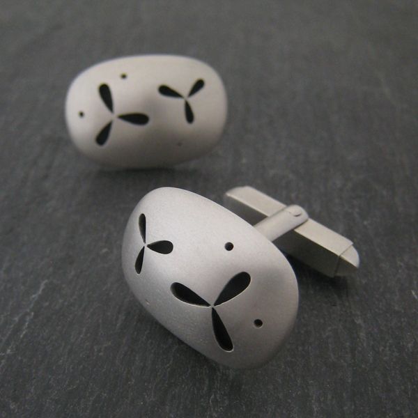 Pierced Silver Cufflinks
