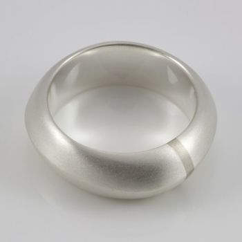 Lode Silver Ring with Gold Inlay - Wide