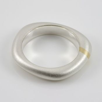 Lode Silver Ring with Gold Inlay - Medium