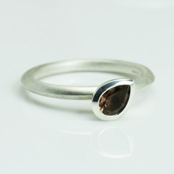 Pear Silver Stacking Ring - Small