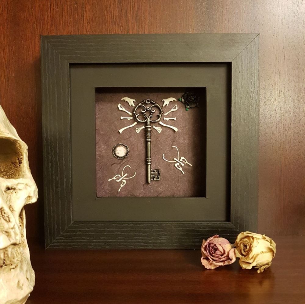 Owl Pellet Bone Art -Key Victorian-Memento Mori-