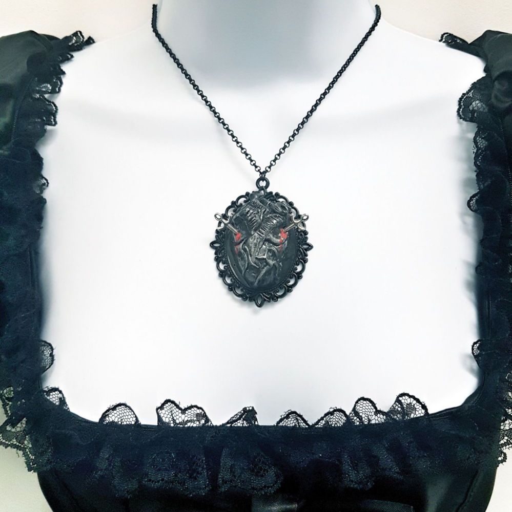 Bloodied Anatomical Heart With Daggers Necklace (was £10.99)