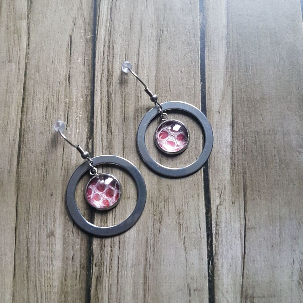 Round Snake Skin Shed Earrings