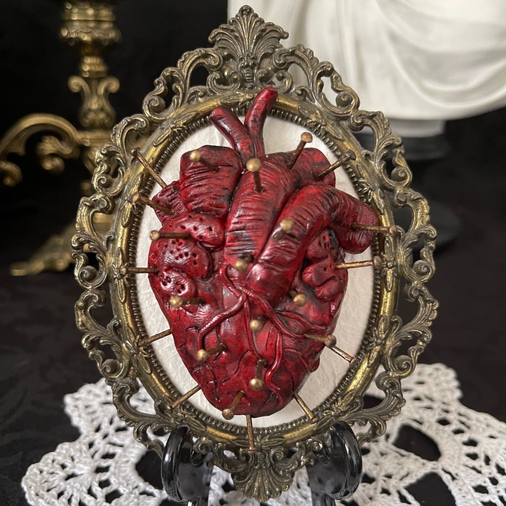 Anatomical Hellbound Heart In Antique Frame
