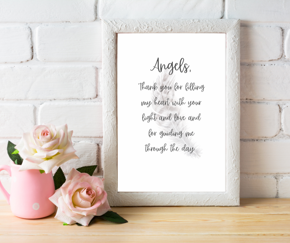 Angels Prayer | Typographic Print | A4 Printable (Angels)
