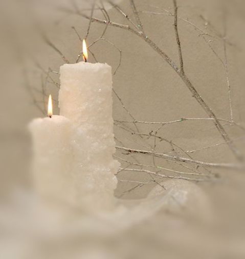 Large Frosted Pillar Candle