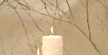 Small Frosted Pillar Candle