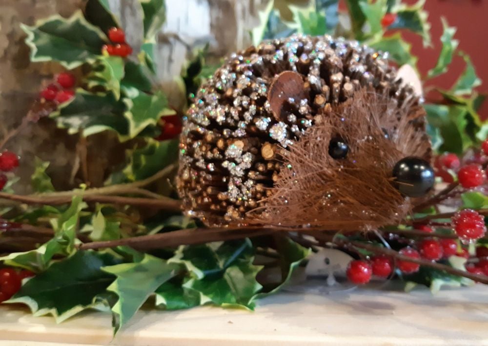 Gisela Graham Glitter Twig Hedgehog Large