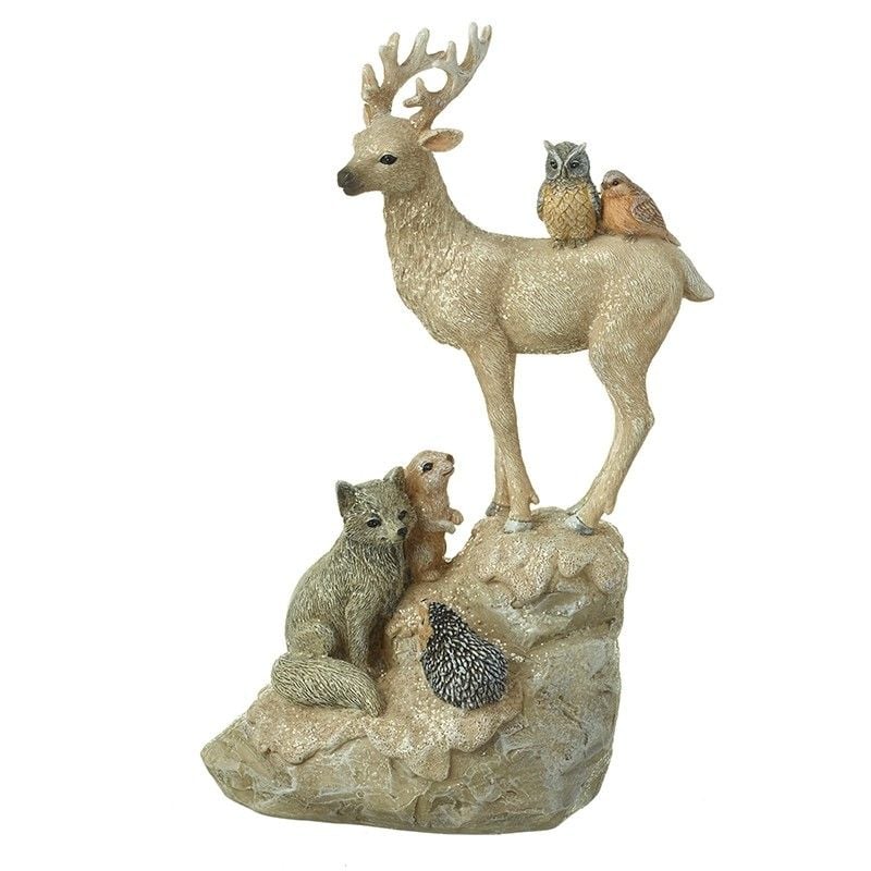 Small Standing Deer With Woodland Friends