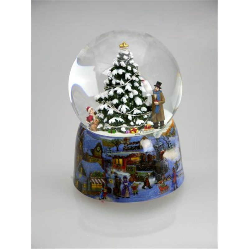 Snowglobe with illuminate Christmas Tree