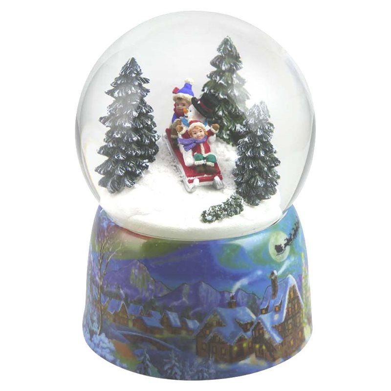 Children go Sledging Snowglobe