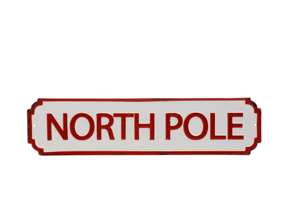 Large Metal North Pole hanging sign