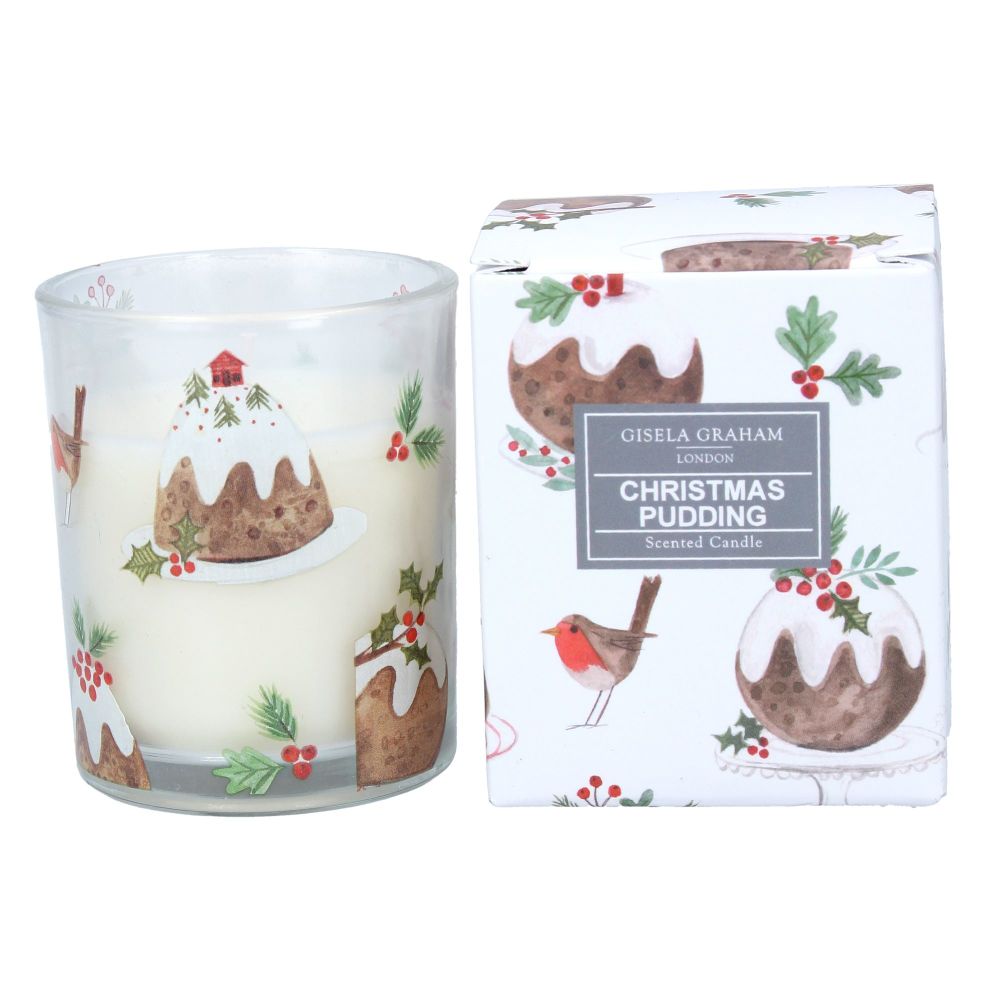 Beautifully Scented Christmas Pudding Candle - 7.5cm tall x 5.5cm diameter