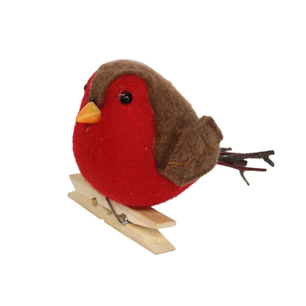 A wonderful peg on Robin Red Breast tree decoration - 8cm tall x 7cm wide x