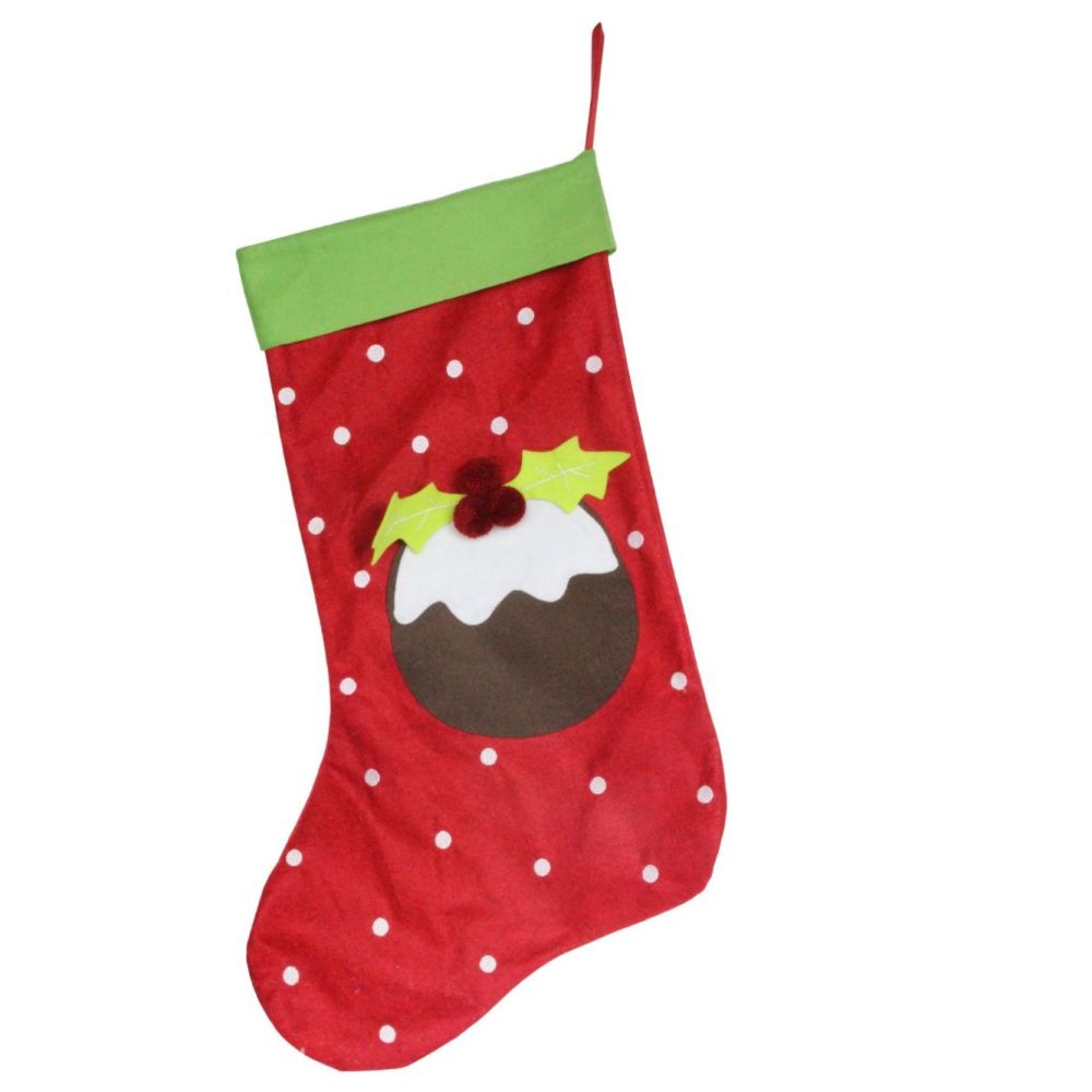 Large Christmas Pudding Stocking - 67cm x 40cm