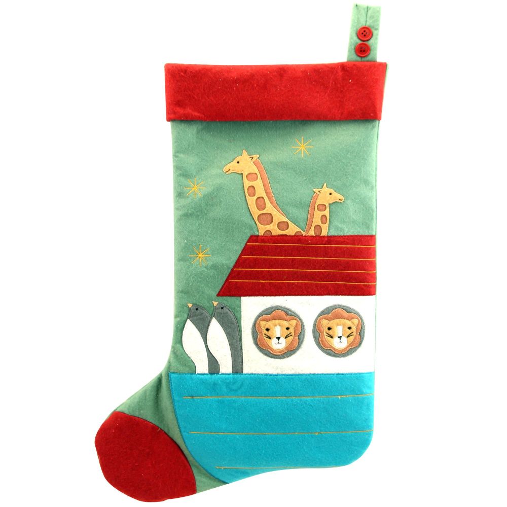 Large Christmas Noahs Ark Stocking - 56cm x 40cm