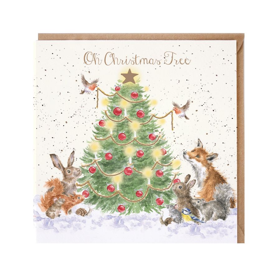 'Oh Christmas Tree' Christmas Card - 15cm x 15cm