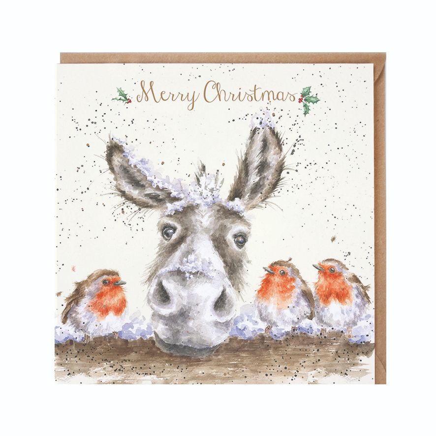 'The Christmas Donkey' Christmas Card - 15cm x 15cm