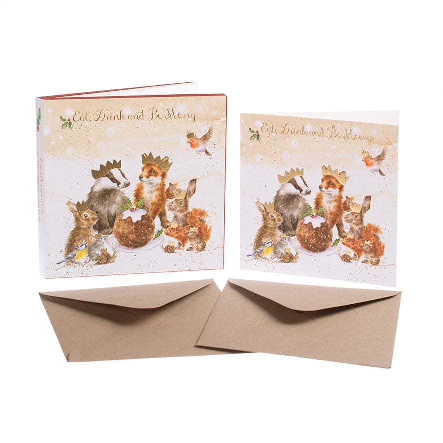 'The Christmas Party' Pack of 8 luxury gold foiled cards and envelopes - 12