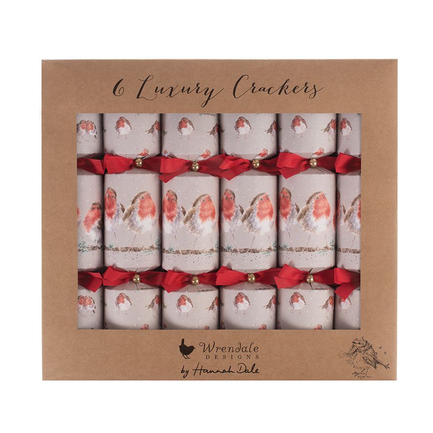 Luxury Robin Christmas Crackers Pack of 6