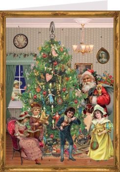 Victorian Christmas Tree Advent Calendar Card - 15cm x 11cm