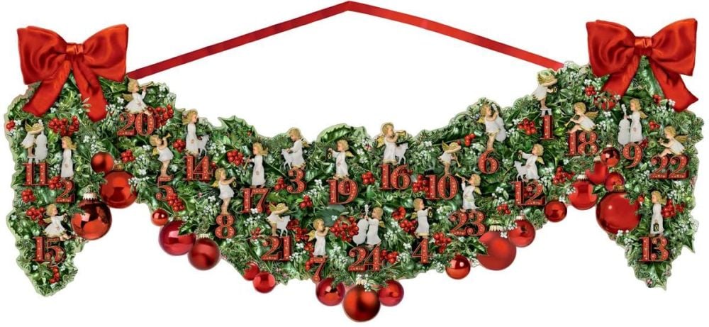 Large Victorian Christmas Garland Advent Calendar - 70cm x 27cm