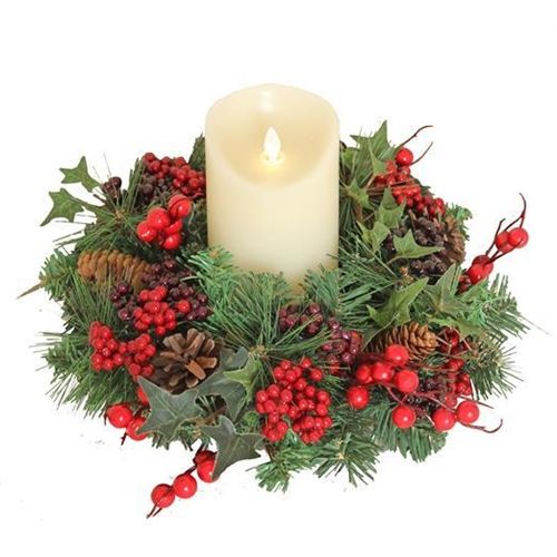 Beautiful Handmade Candle Wreath or Small Door or Wall Berry Wreath - Appro