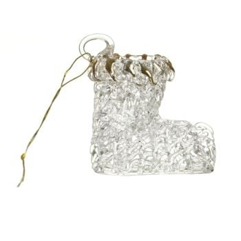 Gold & Clear Glass Stocking Boot.