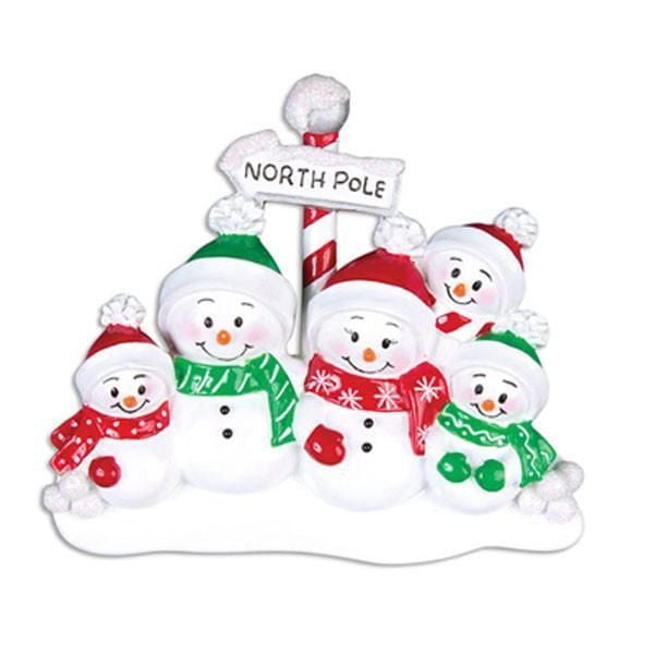 Ceramic Christmas North Pole Family of 5, Personalise for your family or a