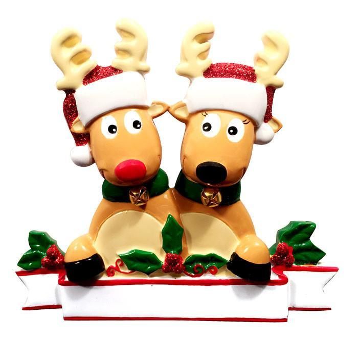 Ceramic Festive Reindeer Couple, Personalise for yourself or a loved one ma